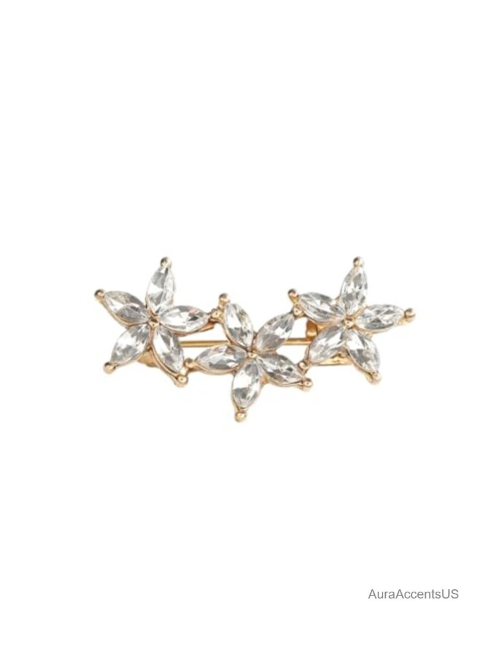 Crystal Mini Flower Brooch 1" Rhinestone Floral Pin for Women Lapel Pin Blouse